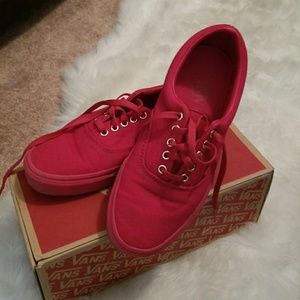 All red VAN sneakers